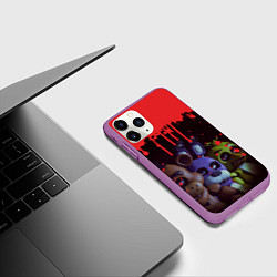 Чехол iPhone 11 Pro матовый Five Nights At Freddys, цвет: 3D-фиолетовый — фото 2