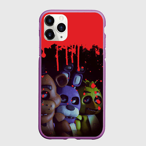Чехол iPhone 11 Pro матовый Five Nights At Freddys / 3D-Фиолетовый – фото 1