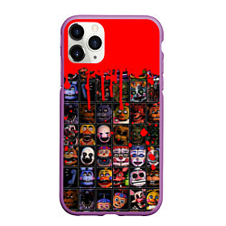 Чехол iPhone 11 Pro матовый Five Nights At Freddys, цвет: 3D-фиолетовый