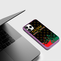 Чехол iPhone 11 Pro матовый GUSSI ГУСИ, цвет: 3D-фиолетовый — фото 2