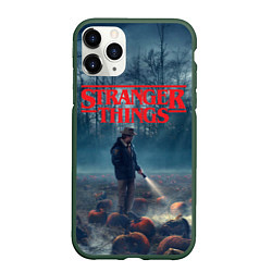 Чехол iPhone 11 Pro матовый Stranger Things, цвет: 3D-темно-зеленый