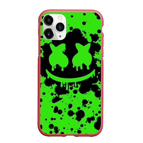 Чехол iPhone 11 Pro матовый Marshmello / 3D-Красный – фото 1