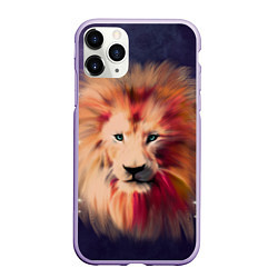 Чехол iPhone 11 Pro матовый Звездный Лев, цвет: 3D-светло-сиреневый