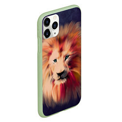 Чехол iPhone 11 Pro матовый Звездный Лев, цвет: 3D-салатовый — фото 2