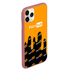 Чехол iPhone 11 Pro матовый Porn Hub, цвет: 3D-малиновый — фото 2