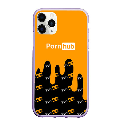 Чехол iPhone 11 Pro матовый Porn Hub / 3D-Светло-сиреневый – фото 1