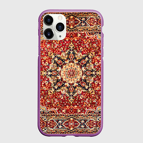 Чехол iPhone 11 Pro матовый Ковер на стене / 3D-Фиолетовый – фото 1