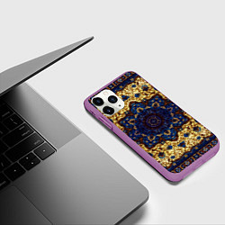 Чехол iPhone 11 Pro матовый Золотой ковер, цвет: 3D-фиолетовый — фото 2