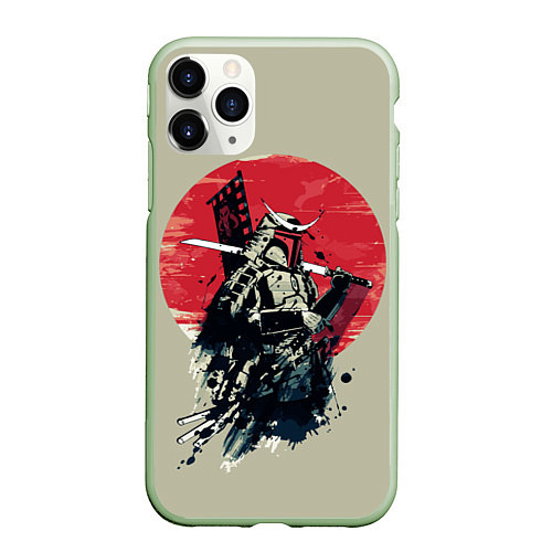 Чехол iPhone 11 Pro матовый Samurai man / 3D-Салатовый – фото 1