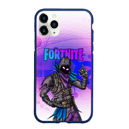 Чехол iPhone 11 Pro матовый FORTNITE CROW / 3D-Тёмно-синий – фото 1