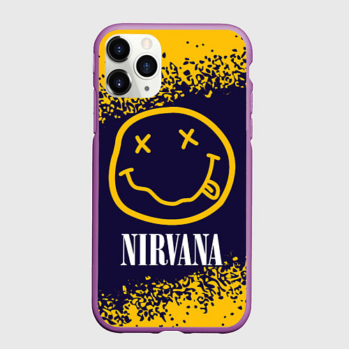 Чехол iPhone 11 Pro матовый NIRVANA НИРВАНА / 3D-Фиолетовый – фото 1