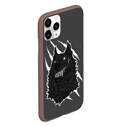 Чехол iPhone 11 Pro матовый Волк, цвет: 3D-коричневый — фото 2