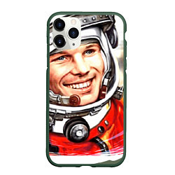 Чехол iPhone 11 Pro матовый Юрий Гагарин 1, цвет: 3D-темно-зеленый