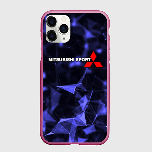 Чехол iPhone 11 Pro матовый MITSUBISHI / 3D-Малиновый – фото 1