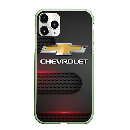 Чехол iPhone 11 Pro матовый CHEVROLET / 3D-Салатовый – фото 1
