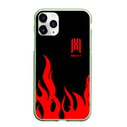 Чехол iPhone 11 Pro матовый Monsta X, цвет: 3D-салатовый