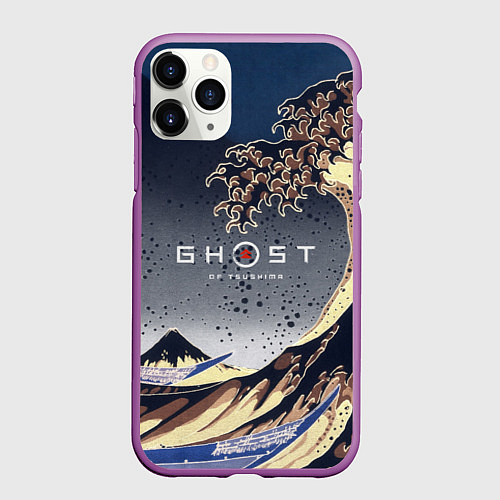 Чехол iPhone 11 Pro матовый Ghost of Tsushima / 3D-Фиолетовый – фото 1