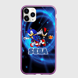 Чехол iPhone 11 Pro матовый Sonic SEGA, цвет: 3D-фиолетовый