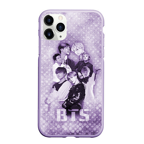 Чехол iPhone 11 Pro матовый BTS / 3D-Светло-сиреневый – фото 1