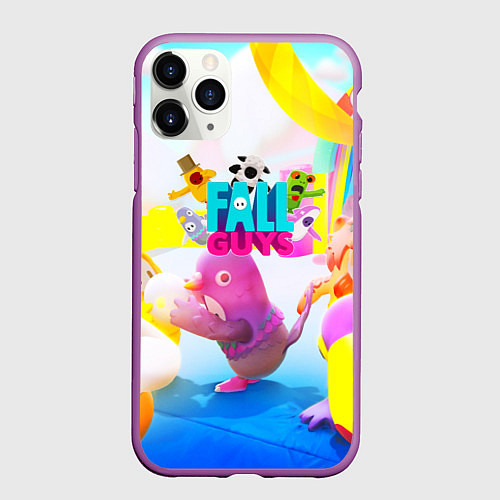 Чехол iPhone 11 Pro матовый FALL GAYS ФОЛЛ ГАЙС / 3D-Фиолетовый – фото 1