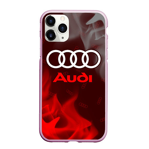 Чехол iPhone 11 Pro матовый AUDI АУДИ / 3D-Розовый – фото 1