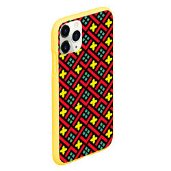 Чехол iPhone 11 Pro матовый Abstract cross armor, цвет: 3D-желтый — фото 2