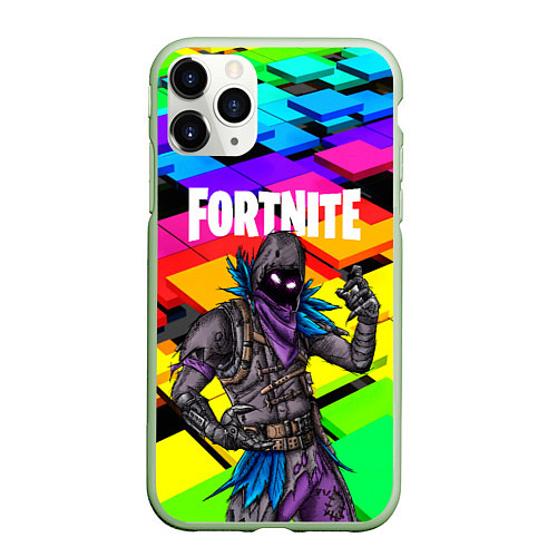 Чехол iPhone 11 Pro матовый FORTNITE / 3D-Салатовый – фото 1