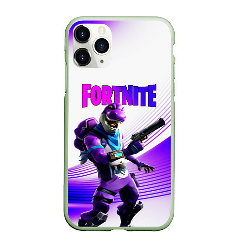 Чехол iPhone 11 Pro матовый FORTNITE / 3D-Салатовый – фото 1