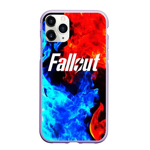 Чехол iPhone 11 Pro матовый FALLOUT ФЭЛЛАУТ / 3D-Светло-сиреневый – фото 1