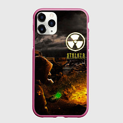 Чехол iPhone 11 Pro матовый Stalker 2, цвет: 3D-малиновый