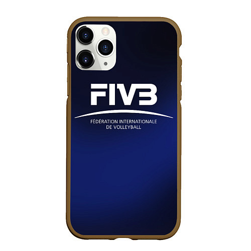 Чехол iPhone 11 Pro матовый FIVB Volleyball / 3D-Коричневый – фото 1