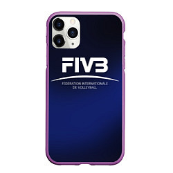Чехол iPhone 11 Pro матовый FIVB Volleyball, цвет: 3D-фиолетовый