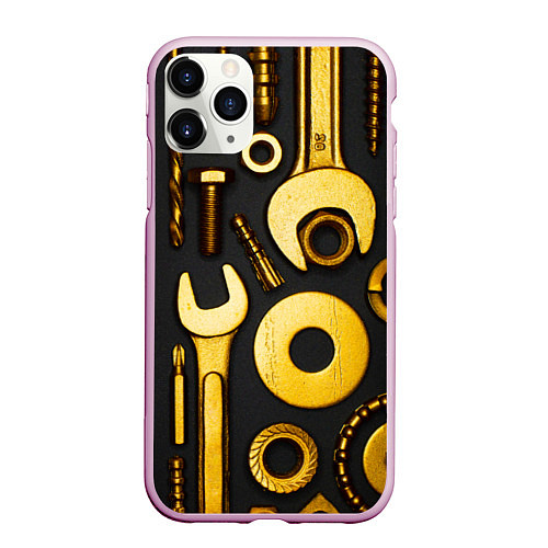 Чехол iPhone 11 Pro матовый КЛЮЧ ГАЙКА / 3D-Розовый – фото 1