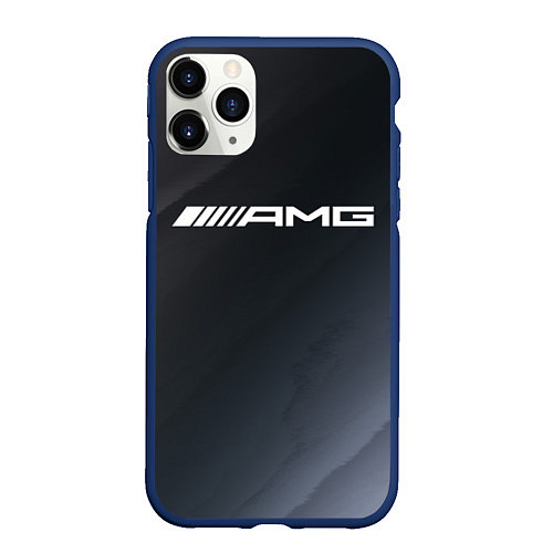 Чехол iPhone 11 Pro матовый MERCEDES МЕРСЕДЕС / 3D-Тёмно-синий – фото 1