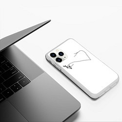 Чехол iPhone 11 Pro матовый Минимализм рука и цветок, цвет: 3D-белый — фото 2