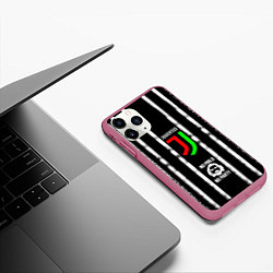 Чехол iPhone 11 Pro матовый Ювентус, цвет: 3D-малиновый — фото 2