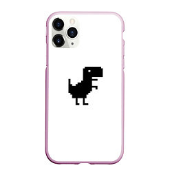 Чехол iPhone 11 Pro матовый Google динозаврик, цвет: 3D-розовый