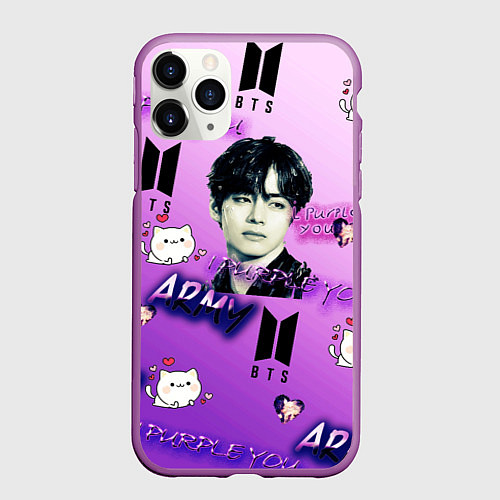 Чехол iPhone 11 Pro матовый I purple you / 3D-Фиолетовый – фото 1