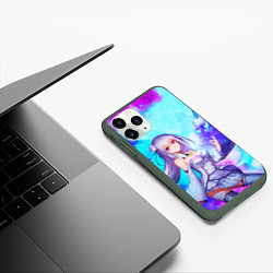 Чехол iPhone 11 Pro матовый Re:Zero, цвет: 3D-темно-зеленый — фото 2