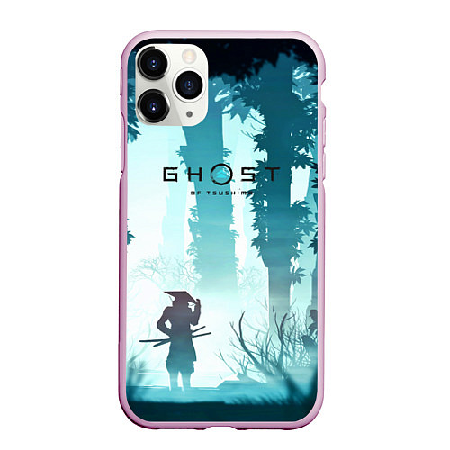 Чехол iPhone 11 Pro матовый Ghost of Tsushima / 3D-Розовый – фото 1