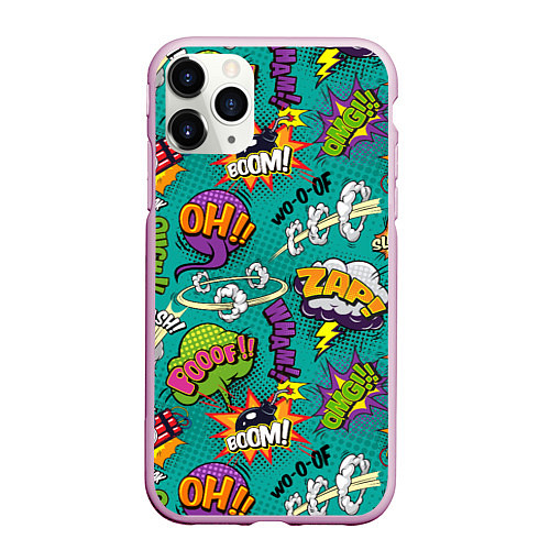 Чехол iPhone 11 Pro матовый Pop art comics / 3D-Розовый – фото 1