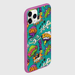 Чехол iPhone 11 Pro матовый Pop art comics, цвет: 3D-фиолетовый — фото 2