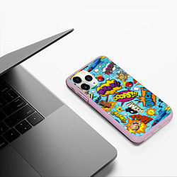 Чехол iPhone 11 Pro матовый Pop art comics, цвет: 3D-розовый — фото 2