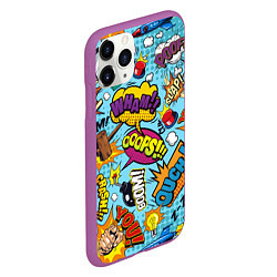 Чехол iPhone 11 Pro матовый Pop art comics, цвет: 3D-фиолетовый — фото 2
