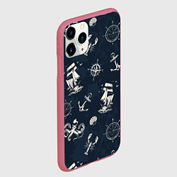 Чехол iPhone 11 Pro матовый Nautical art, цвет: 3D-малиновый — фото 2