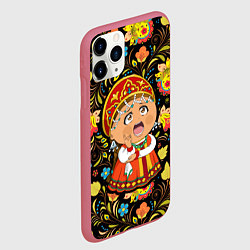 Чехол iPhone 11 Pro матовый Русская красавица, цвет: 3D-малиновый — фото 2