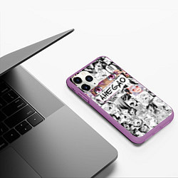 Чехол iPhone 11 Pro матовый Ахегао Ahegao, цвет: 3D-фиолетовый — фото 2