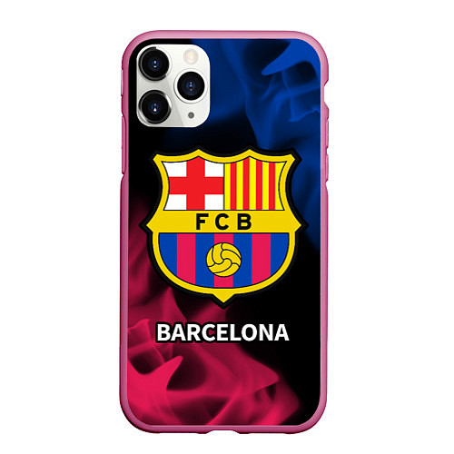 Чехол iPhone 11 Pro матовый BARCELONA БАРСЕЛОНА / 3D-Малиновый – фото 1