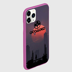 Чехол iPhone 11 Pro матовый Cyberpunk 2077 - Arasaka, цвет: 3D-фиолетовый — фото 2