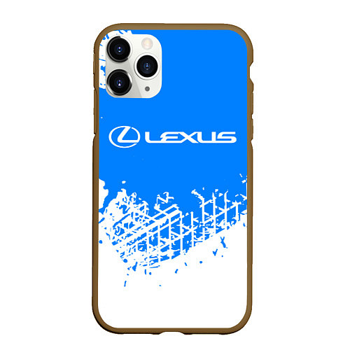 Чехол iPhone 11 Pro матовый LEXUS ЛЕКСУС / 3D-Коричневый – фото 1